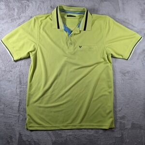 Callaway Golf Polo Shirt Mens Large Lime Green Short Sleeve Pocket Sporty Logo